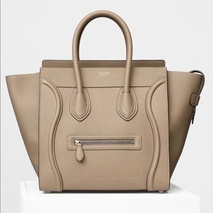 Celine Mini Luggage Handbag in Drummed Calfskin